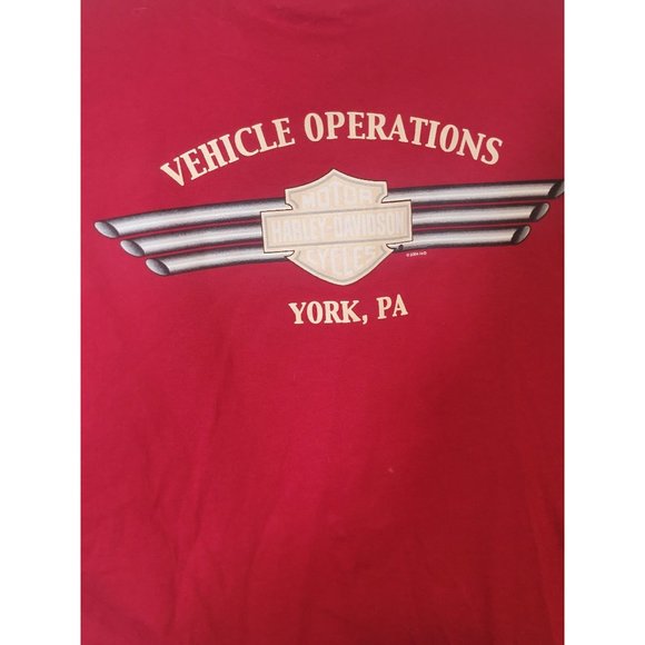 Harley Davidson Live to Ride Tee Shirt Long Sleeve Red‎ Graphics - Picture 4 of 7